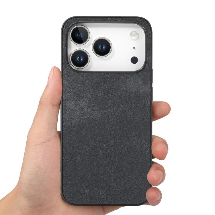 For iPhone 17 Pro Max Vintage Leather PC Back Cover Phone Case