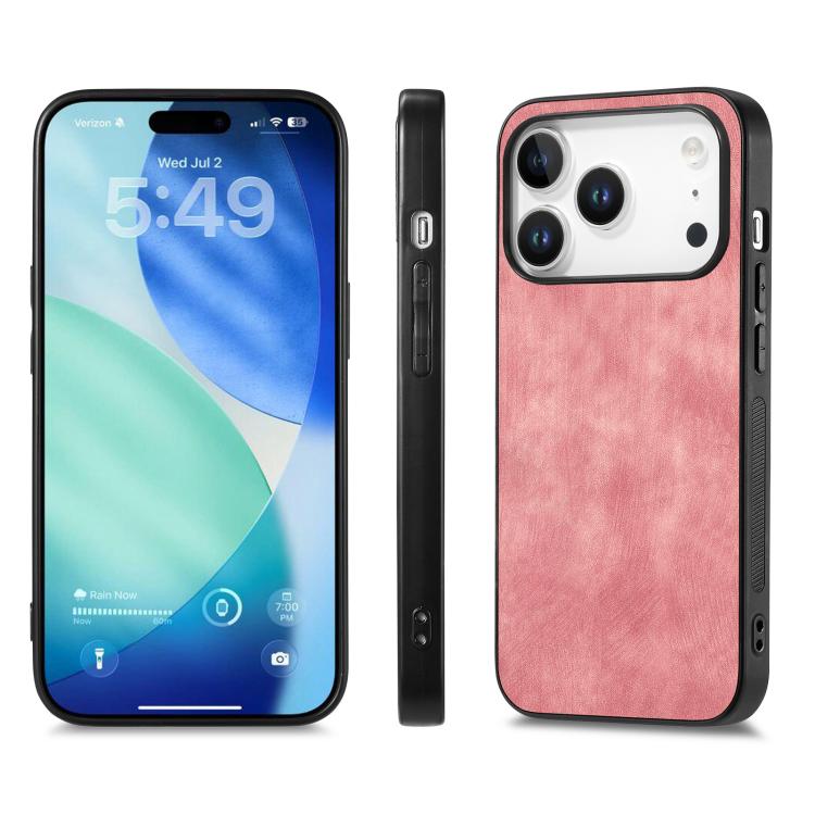 For iPhone 17 Pro Max Vintage Leather PC Back Cover Phone Case