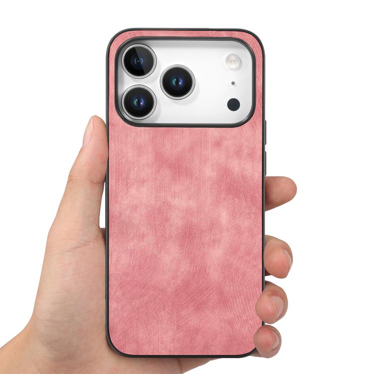 For iPhone 17 Pro Max Vintage Leather PC Back Cover Phone Case