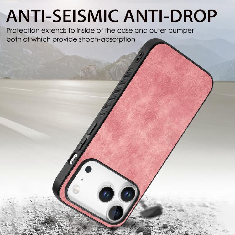 For iPhone 17 Pro Max Vintage Leather PC Back Cover Phone Case