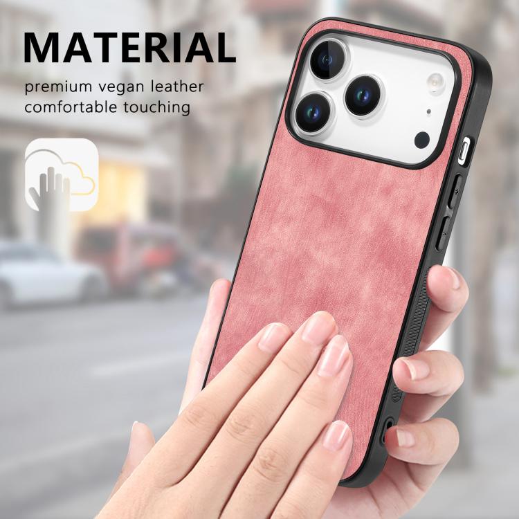 For iPhone 17 Pro Max Vintage Leather PC Back Cover Phone Case