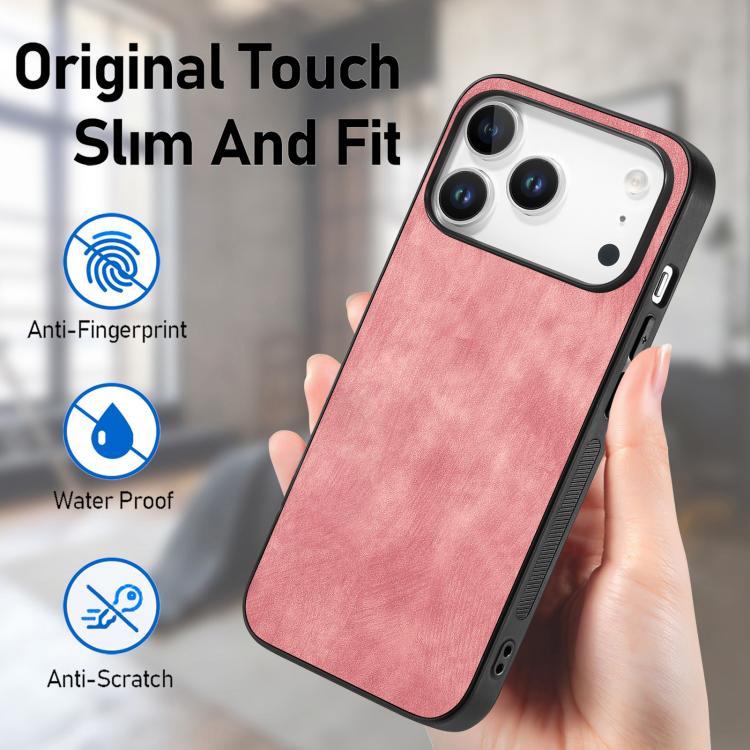 For iPhone 17 Pro Max Vintage Leather PC Back Cover Phone Case
