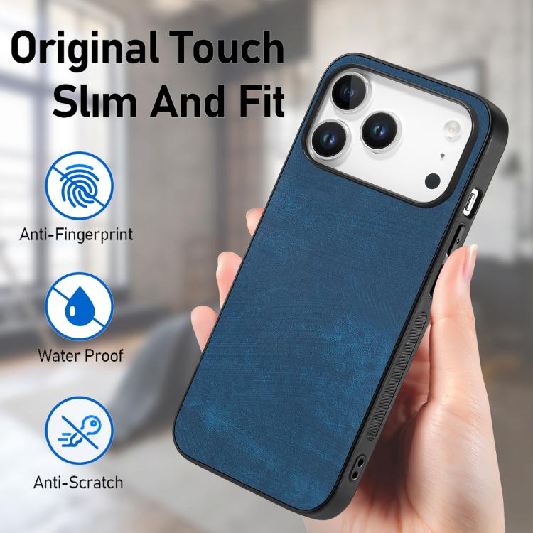 For iPhone 17 Pro Max Vintage Leather PC Back Cover Phone Case