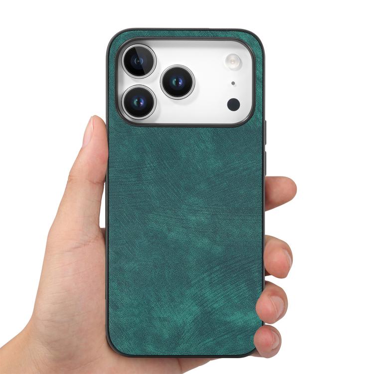 For iPhone 17 Pro Max Vintage Leather PC Back Cover Phone Case