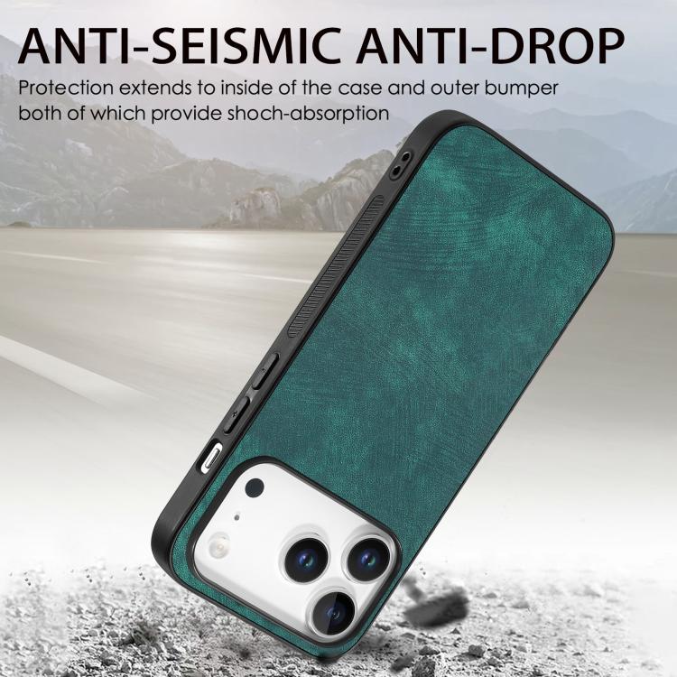 For iPhone 17 Pro Max Vintage Leather PC Back Cover Phone Case