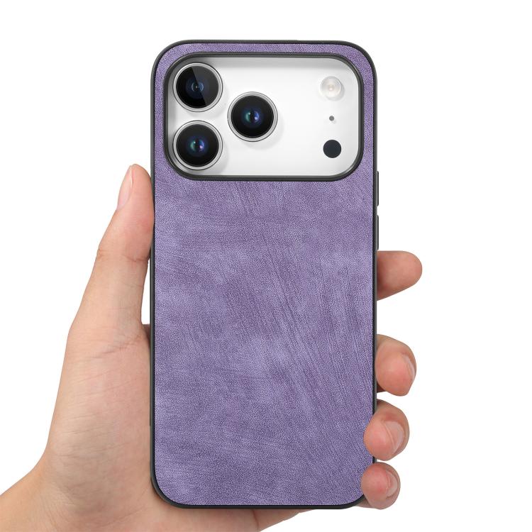 For iPhone 17 Pro Max Vintage Leather PC Back Cover Phone Case
