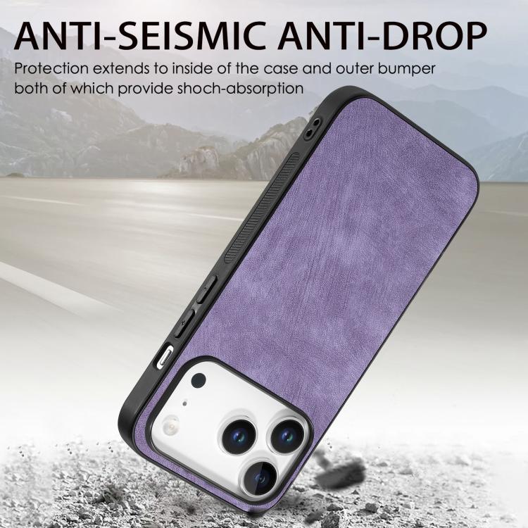 For iPhone 17 Pro Max Vintage Leather PC Back Cover Phone Case