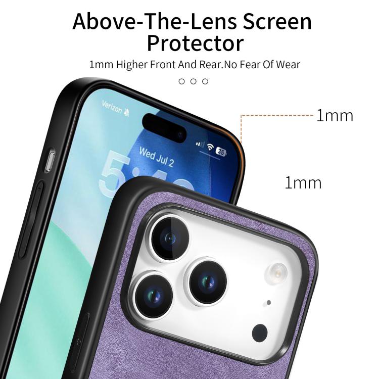 For iPhone 17 Pro Max Vintage Leather PC Back Cover Phone Case