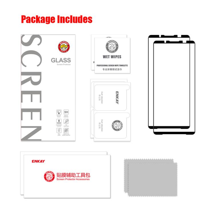 For Sony Xperia 10 VII 2pcs ENKAY Full Glue High Aluminum-silicon Tempered Glass Film