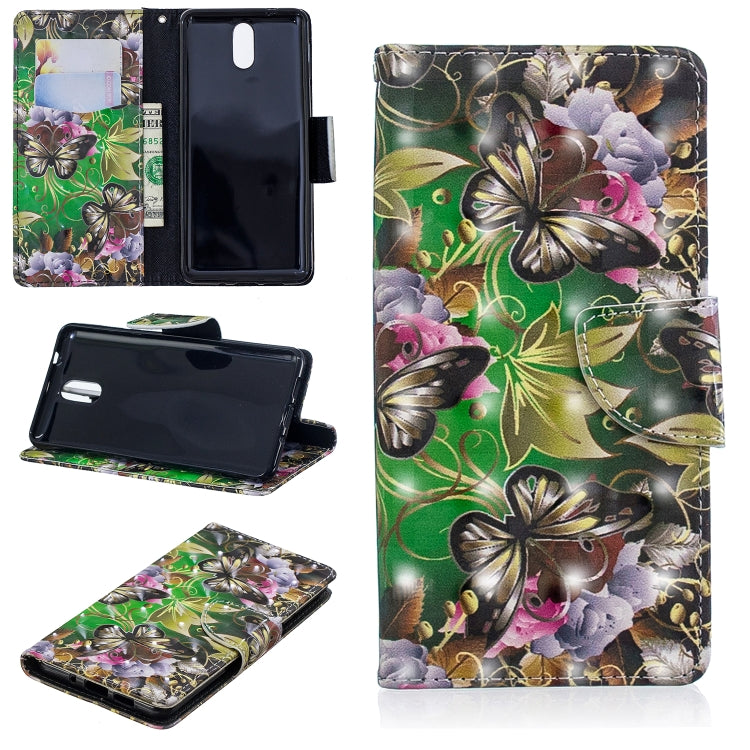 3D Colored Drawing Pattern Horizontal Flip Leather Case for Nokia 3.1, with Holder & Card Slots & Wallet