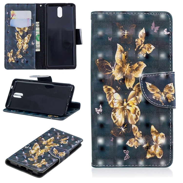 3D Colored Drawing Pattern Horizontal Flip Leather Case for Nokia 3.1, with Holder & Card Slots & Wallet