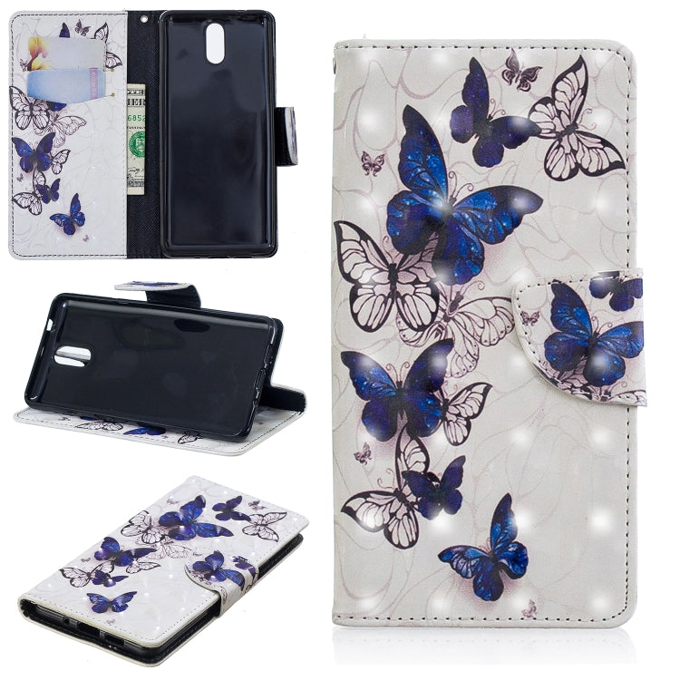 3D Colored Drawing Pattern Horizontal Flip Leather Case for Nokia 3.1, with Holder & Card Slots & Wallet