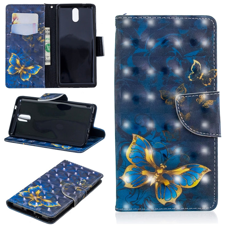 3D Colored Drawing Pattern Horizontal Flip Leather Case for Nokia 3.1, with Holder & Card Slots & Wallet