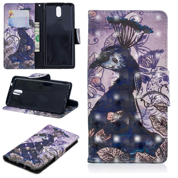 3D Colored Drawing Pattern Horizontal Flip Leather Case for Nokia 3.1, with Holder & Card Slots & Wallet