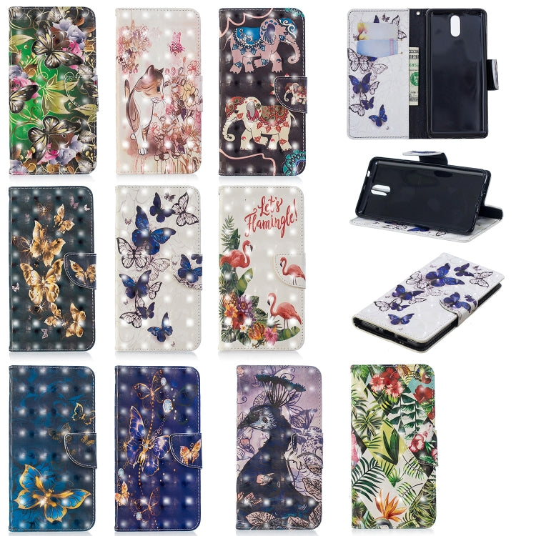 3D Colored Drawing Pattern Horizontal Flip Leather Case for Nokia 3.1, with Holder & Card Slots & Wallet