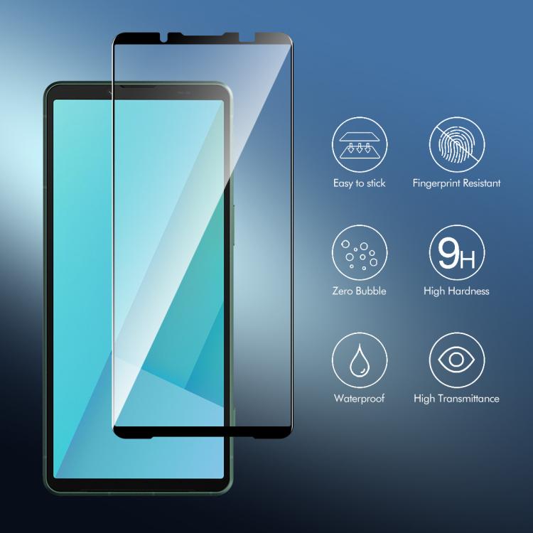 For Sony Xperia 10 VII 5pcs ENKAY Full Glue High Aluminum-silicon Tempered Glass Film