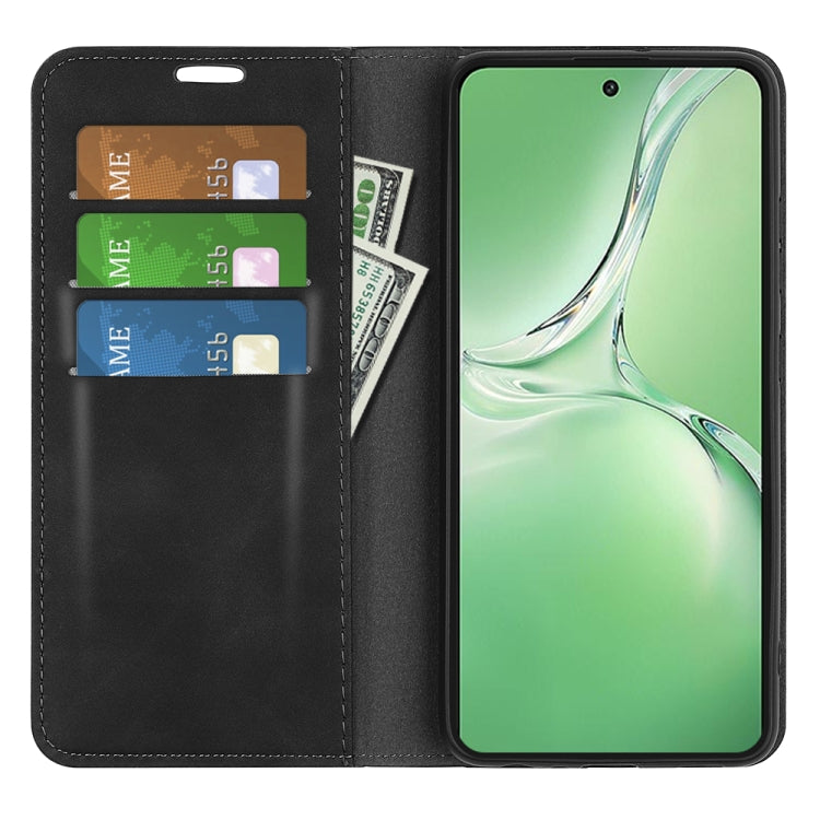 For OPPO K12 Retro-skin Magnetic Suction Leather Phone Case