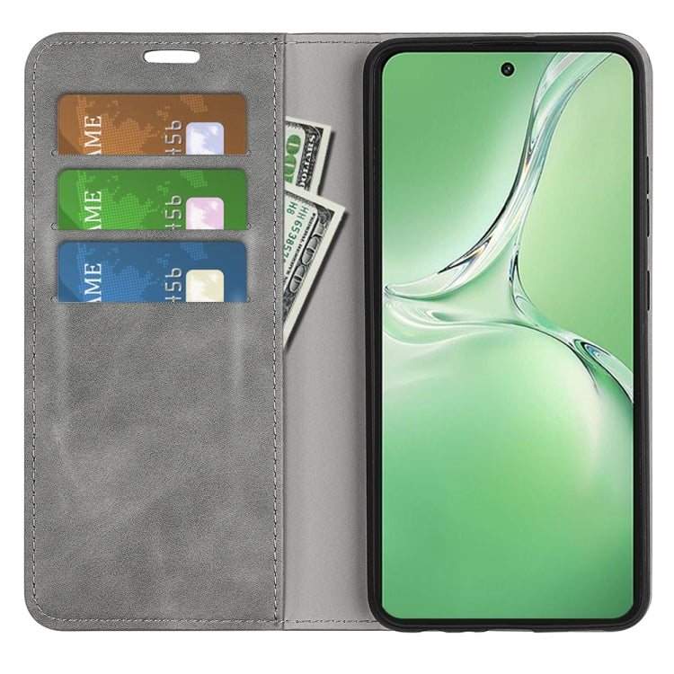 For OPPO K12 Retro-skin Magnetic Suction Leather Phone Case