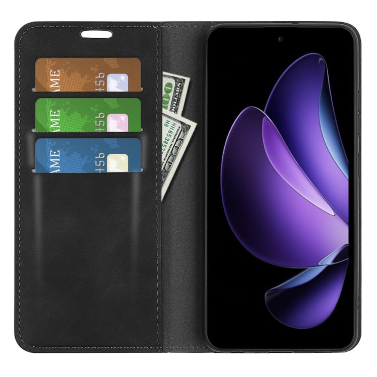 For OPPO Reno13 F Retro-skin Magnetic Suction Leather Phone Case
