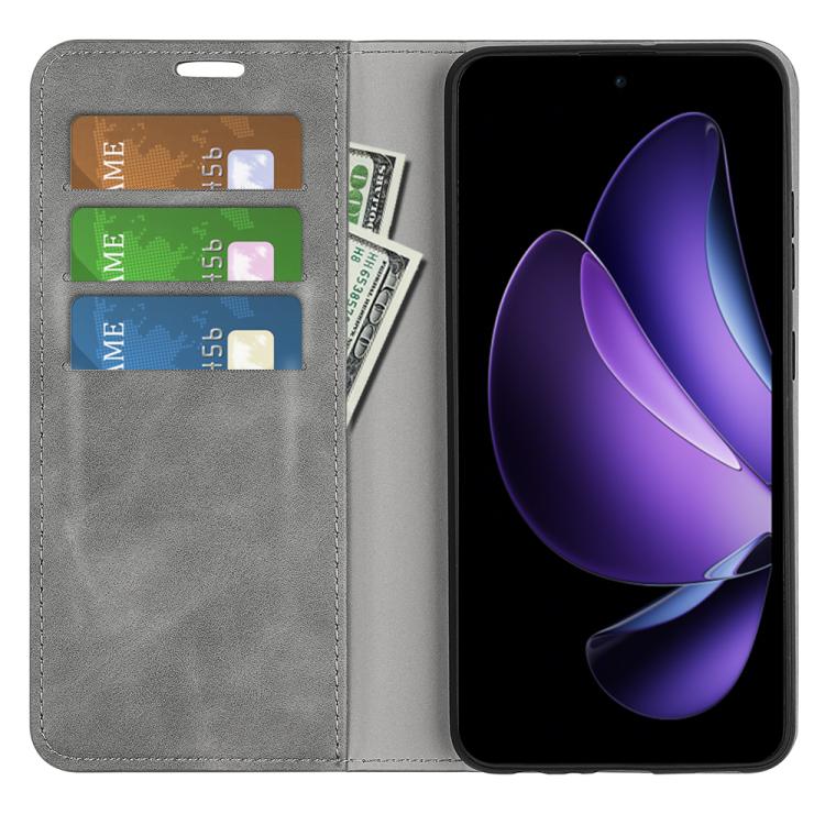 For OPPO Reno13 F Retro-skin Magnetic Suction Leather Phone Case