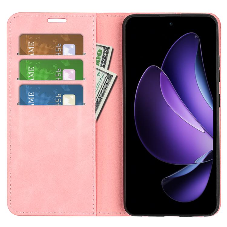 For OPPO Reno13 F Retro-skin Magnetic Suction Leather Phone Case