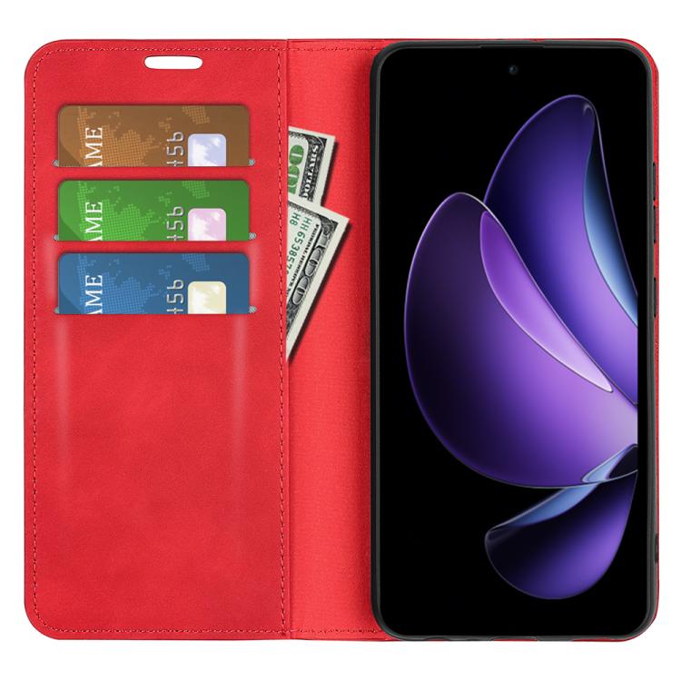 For OPPO Reno13 F Retro-skin Magnetic Suction Leather Phone Case