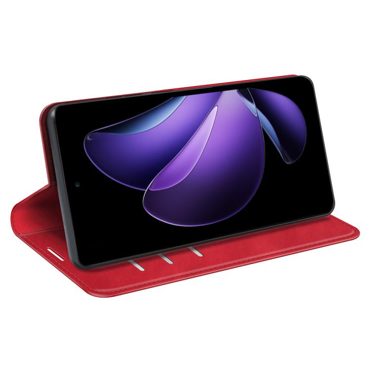For OPPO Reno13 F Retro-skin Magnetic Suction Leather Phone Case