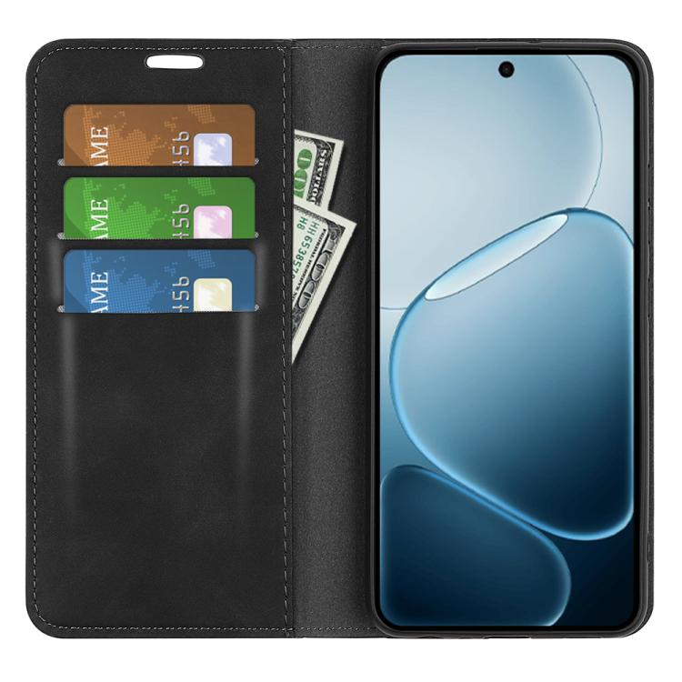 For OPPO A6x 4G / 5G Retro-skin Magnetic Suction Leather Phone Case
