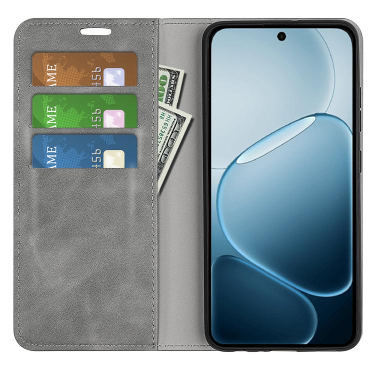 For OPPO A6x 4G / 5G Retro-skin Magnetic Suction Leather Phone Case