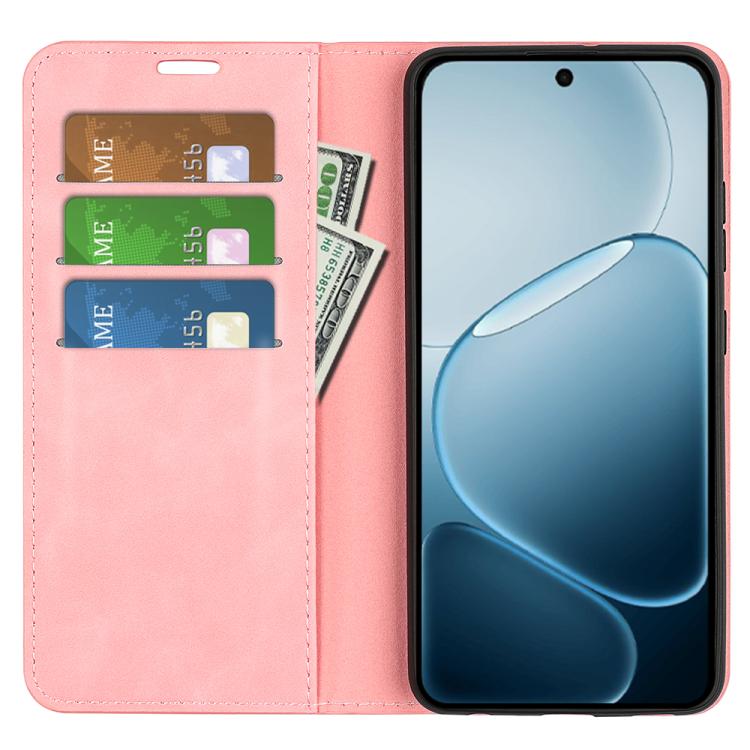 For OPPO A6x 4G / 5G Retro-skin Magnetic Suction Leather Phone Case
