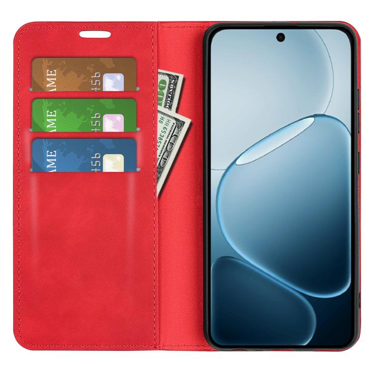 For OPPO A6x 4G / 5G Retro-skin Magnetic Suction Leather Phone Case