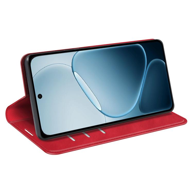 For OPPO A6x 4G / 5G Retro-skin Magnetic Suction Leather Phone Case