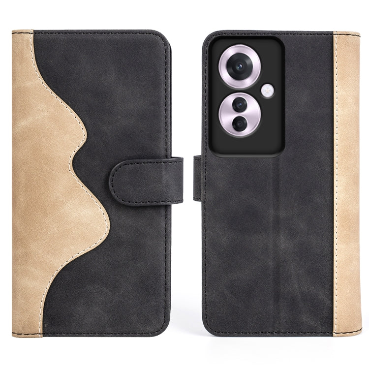 For OPPO Reno11 F 5G Stitching Horizontal Flip Leather Phone Case