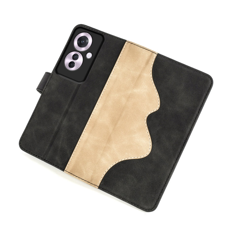 For OPPO Reno11 F 5G Stitching Horizontal Flip Leather Phone Case