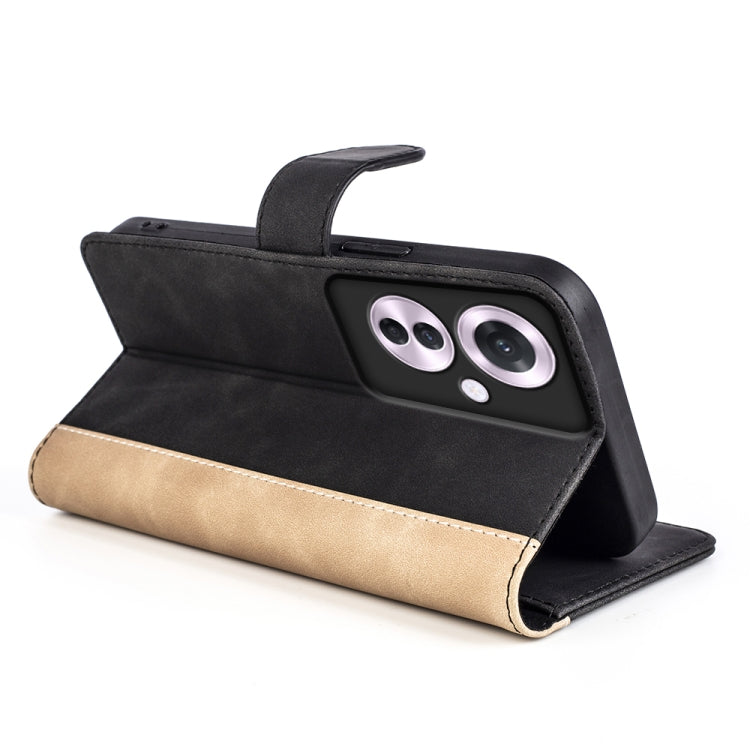 For OPPO Reno11 F 5G Stitching Horizontal Flip Leather Phone Case