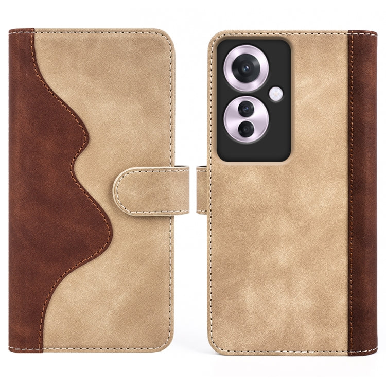 For OPPO Reno11 F 5G Stitching Horizontal Flip Leather Phone Case