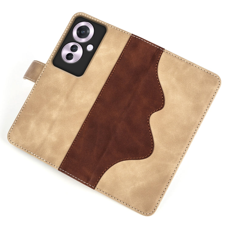 For OPPO Reno11 F 5G Stitching Horizontal Flip Leather Phone Case