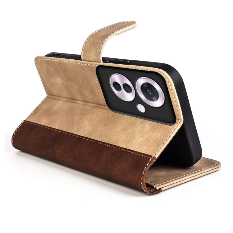 For OPPO Reno11 F 5G Stitching Horizontal Flip Leather Phone Case