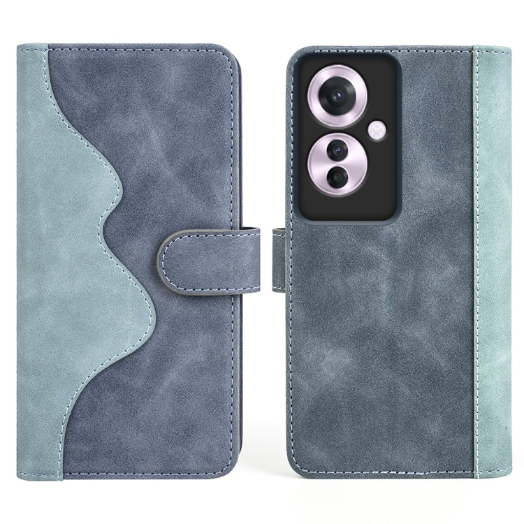 For OPPO Reno11 F 5G Stitching Horizontal Flip Leather Phone Case
