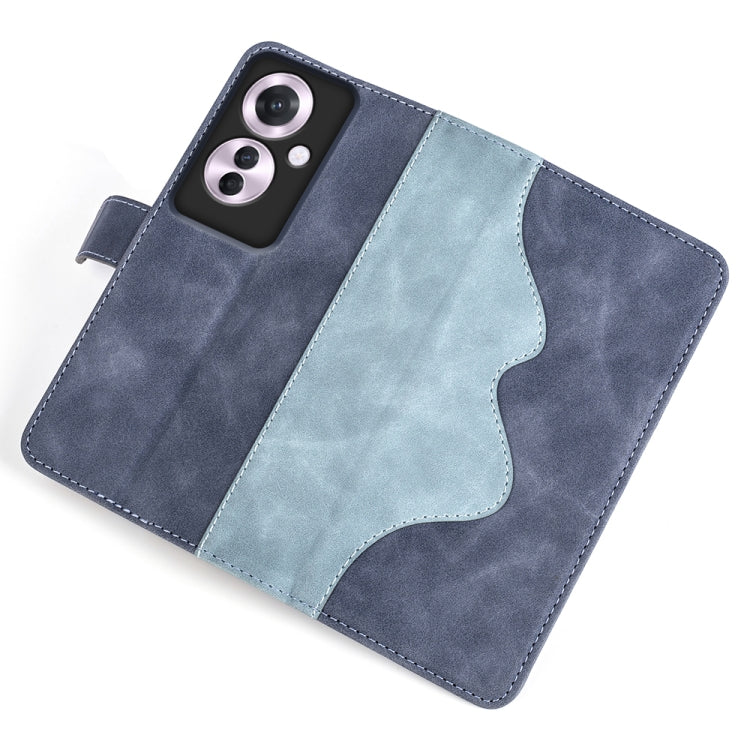 For OPPO Reno11 F 5G Stitching Horizontal Flip Leather Phone Case