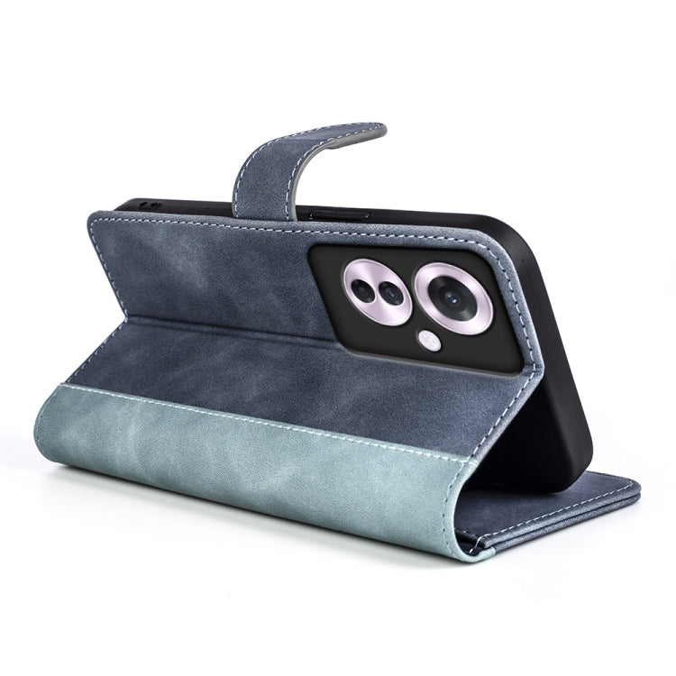 For OPPO Reno11 F 5G Stitching Horizontal Flip Leather Phone Case