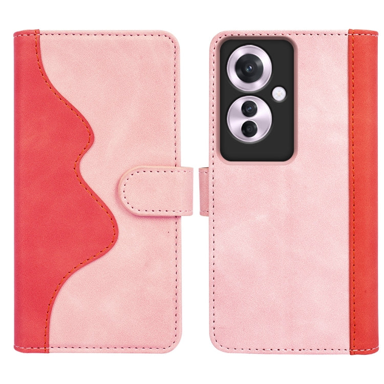 For OPPO Reno11 F 5G Stitching Horizontal Flip Leather Phone Case
