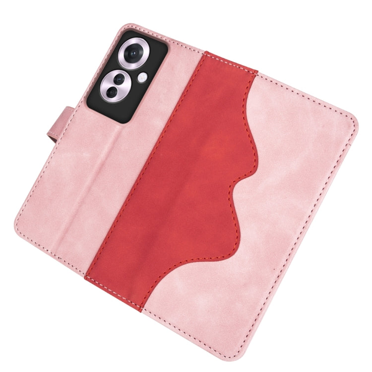 For OPPO Reno11 F 5G Stitching Horizontal Flip Leather Phone Case