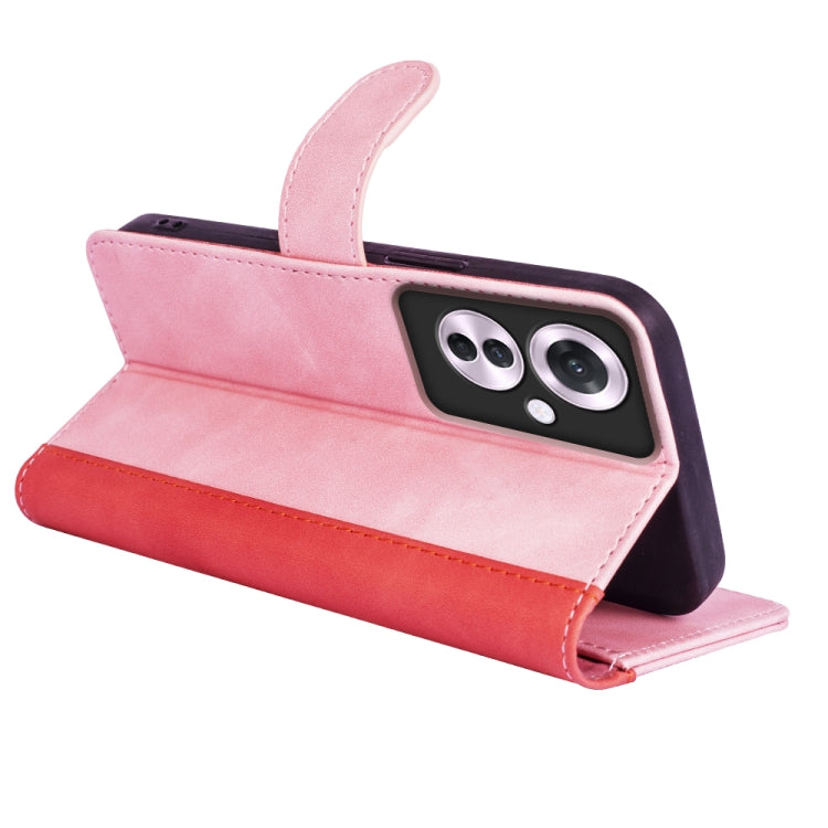 For OPPO Reno11 F 5G Stitching Horizontal Flip Leather Phone Case