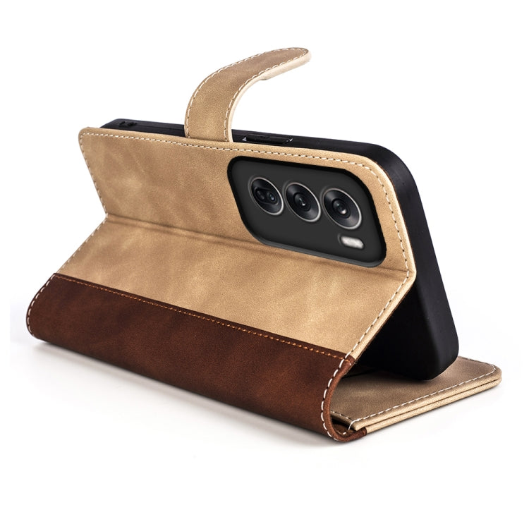 For OPPO Reno12 5G Global Stitching Horizontal Flip Leather Phone Case