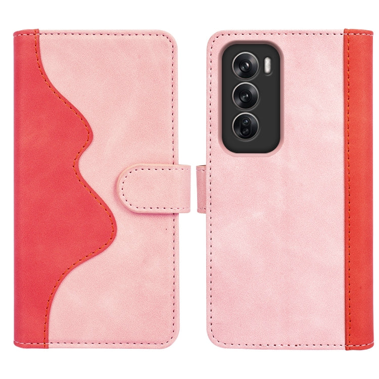 For OPPO Reno12 5G Global Stitching Horizontal Flip Leather Phone Case