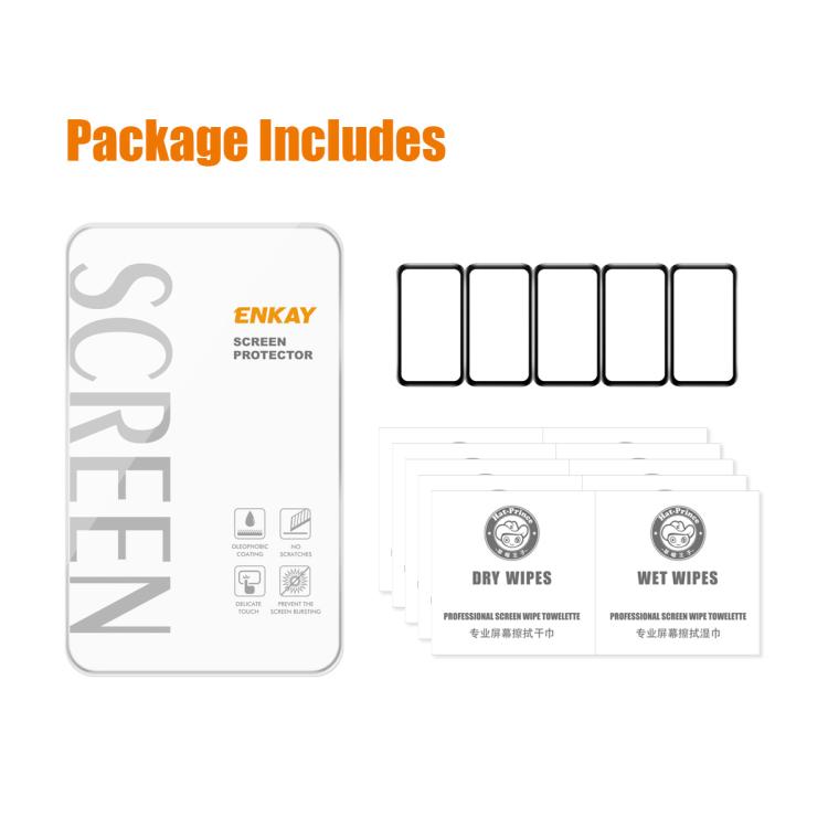 For Huawei Band 10 5pcs ENKAY 3D Full Coverage Soft PC Edge PMMA HD Screen Film
