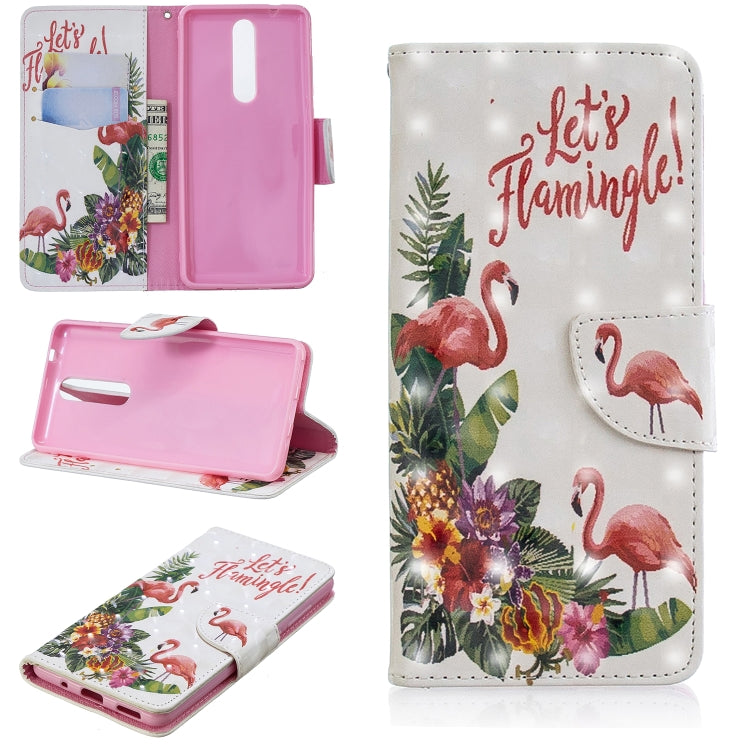 3D Colored Drawing Pattern Horizontal Flip Leather Case for Nokia 5.1, with Holder & Card Slots & Wallet