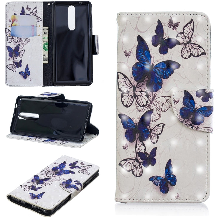3D Colored Drawing Pattern Horizontal Flip Leather Case for Nokia 5.1, with Holder & Card Slots & Wallet