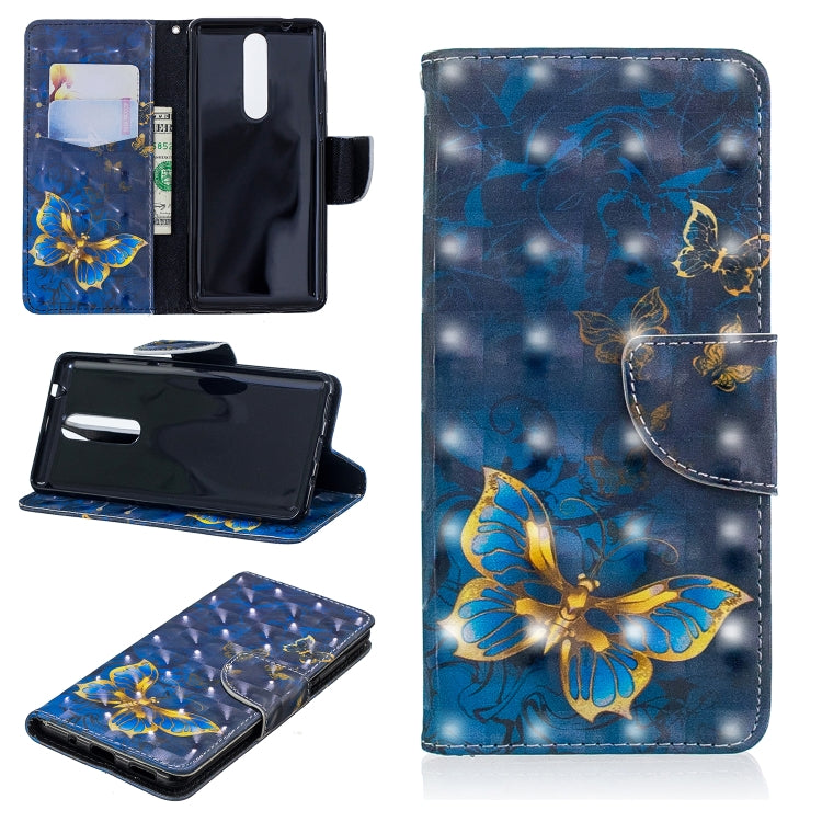 3D Colored Drawing Pattern Horizontal Flip Leather Case for Nokia 5.1, with Holder & Card Slots & Wallet